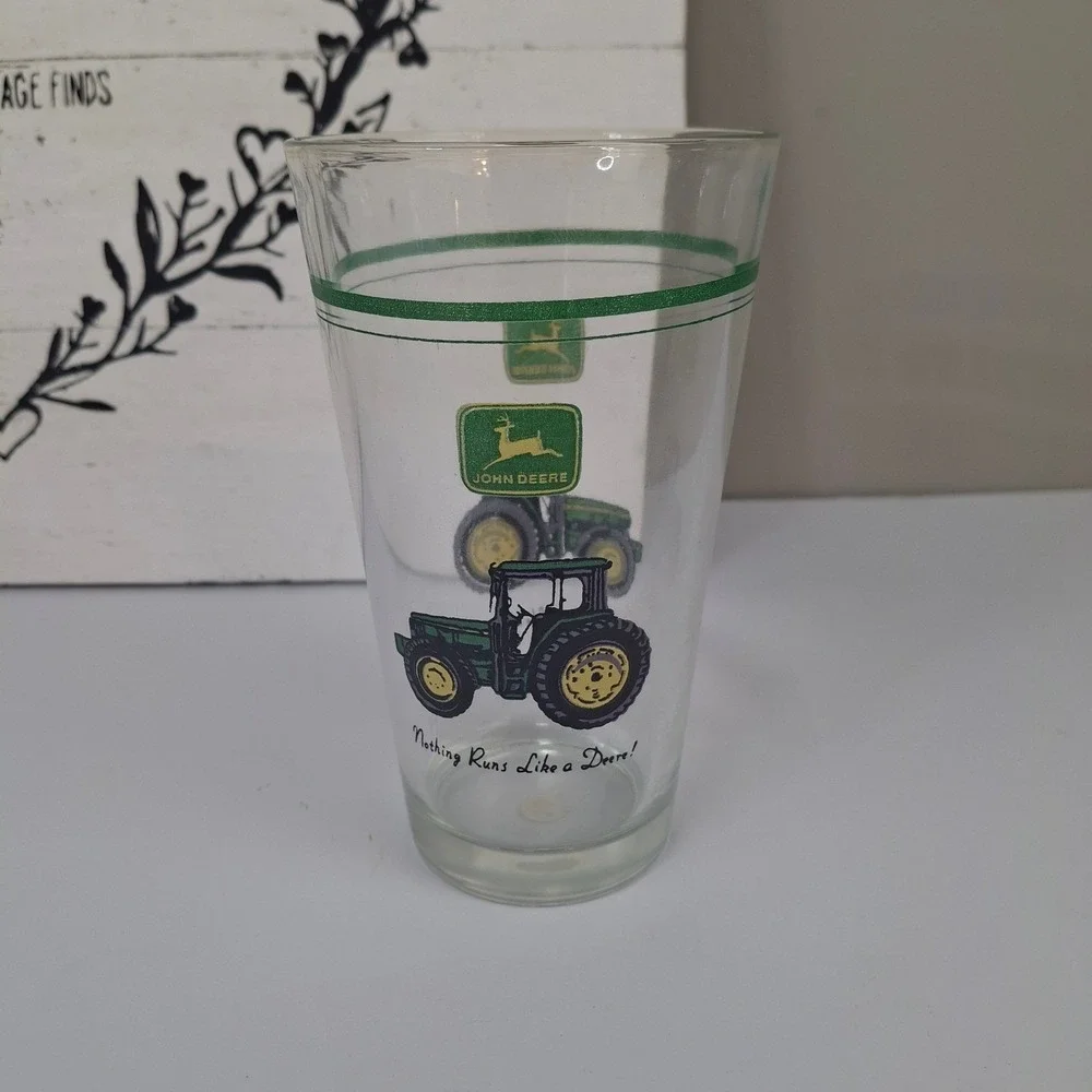 Gibson Everyday John Deere 16oz Conical Tumblers Set of 4 Tractor Glass 38856.04